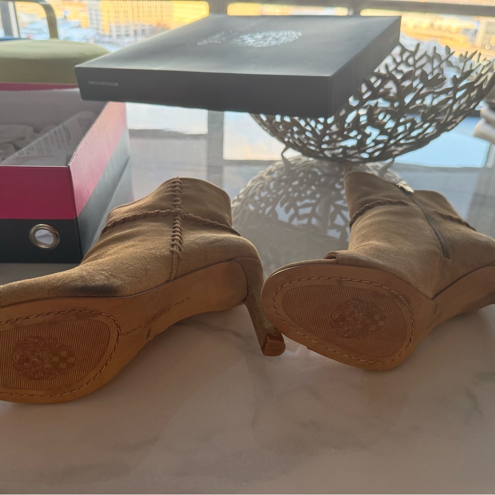 Vince Camuto Brown Suede Ankle Booties - Picture 9 of 12